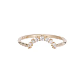 Diamond Prong Set Arch Band (ready to ship option)*