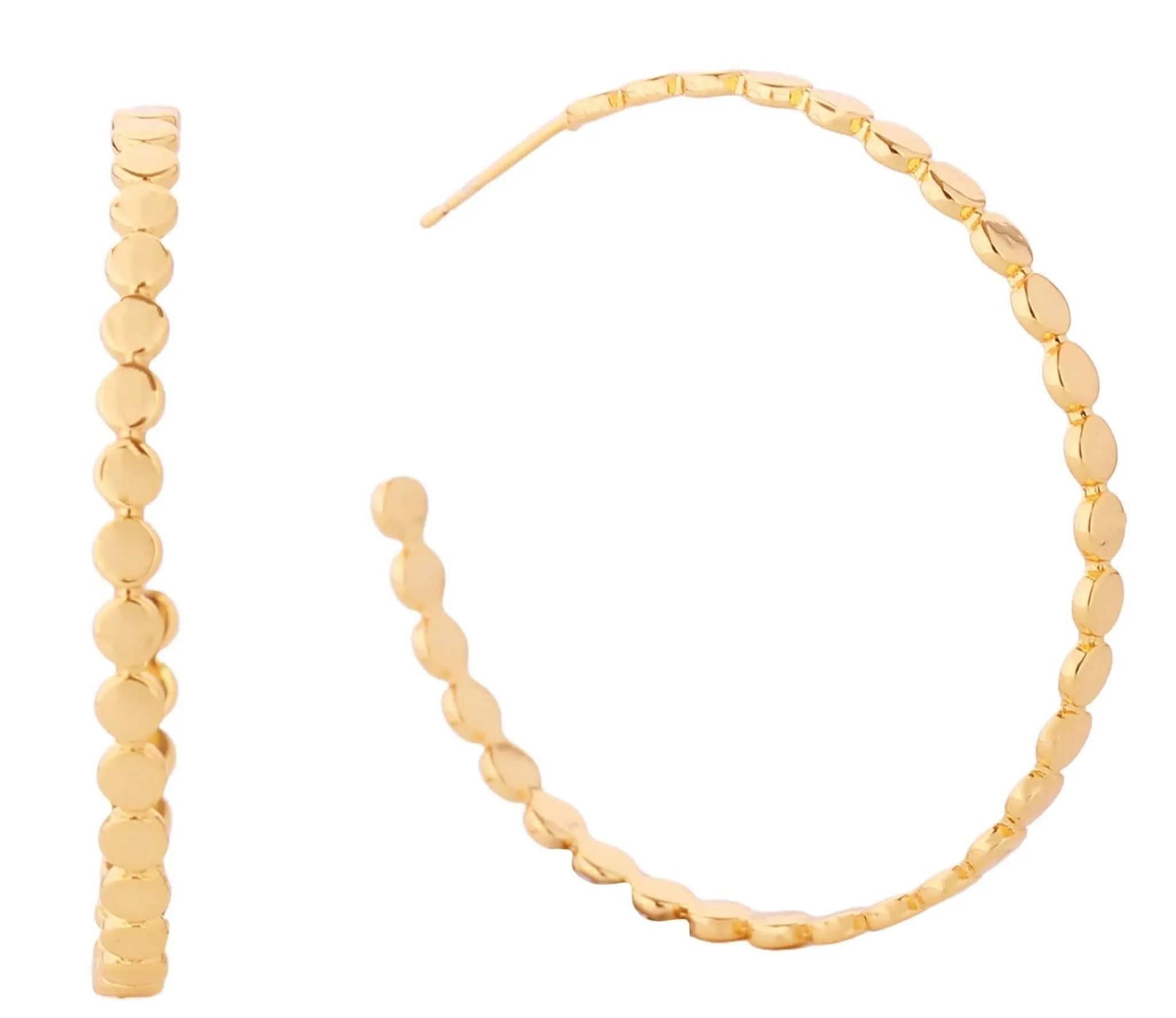 DJE310681 14K Mini Circle Link Hoop Earrings