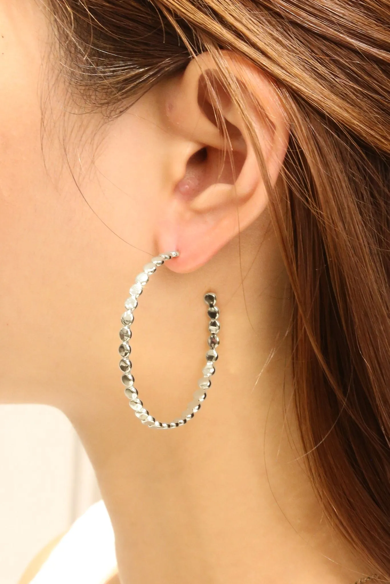 DJE310681 14K Mini Circle Link Hoop Earrings