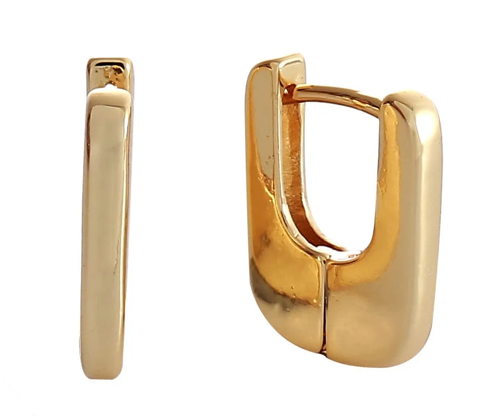 DJE310823 14K Dipped Flat Square Hoop Earrings