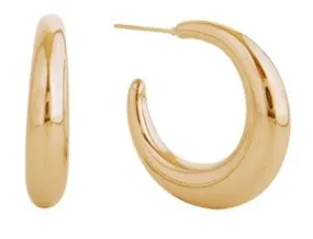 DJE311201 14K Dipped Crescent Hoop Earrings