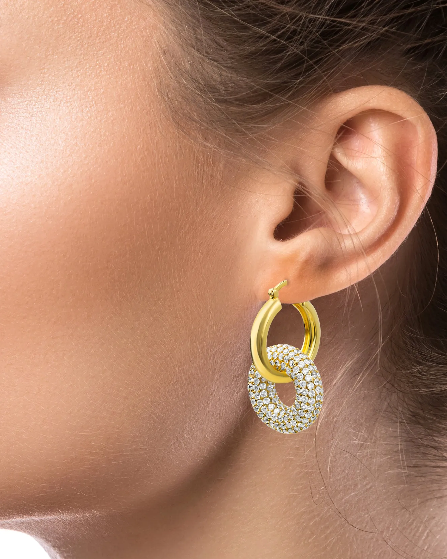 Double Hoop Drop Earrings