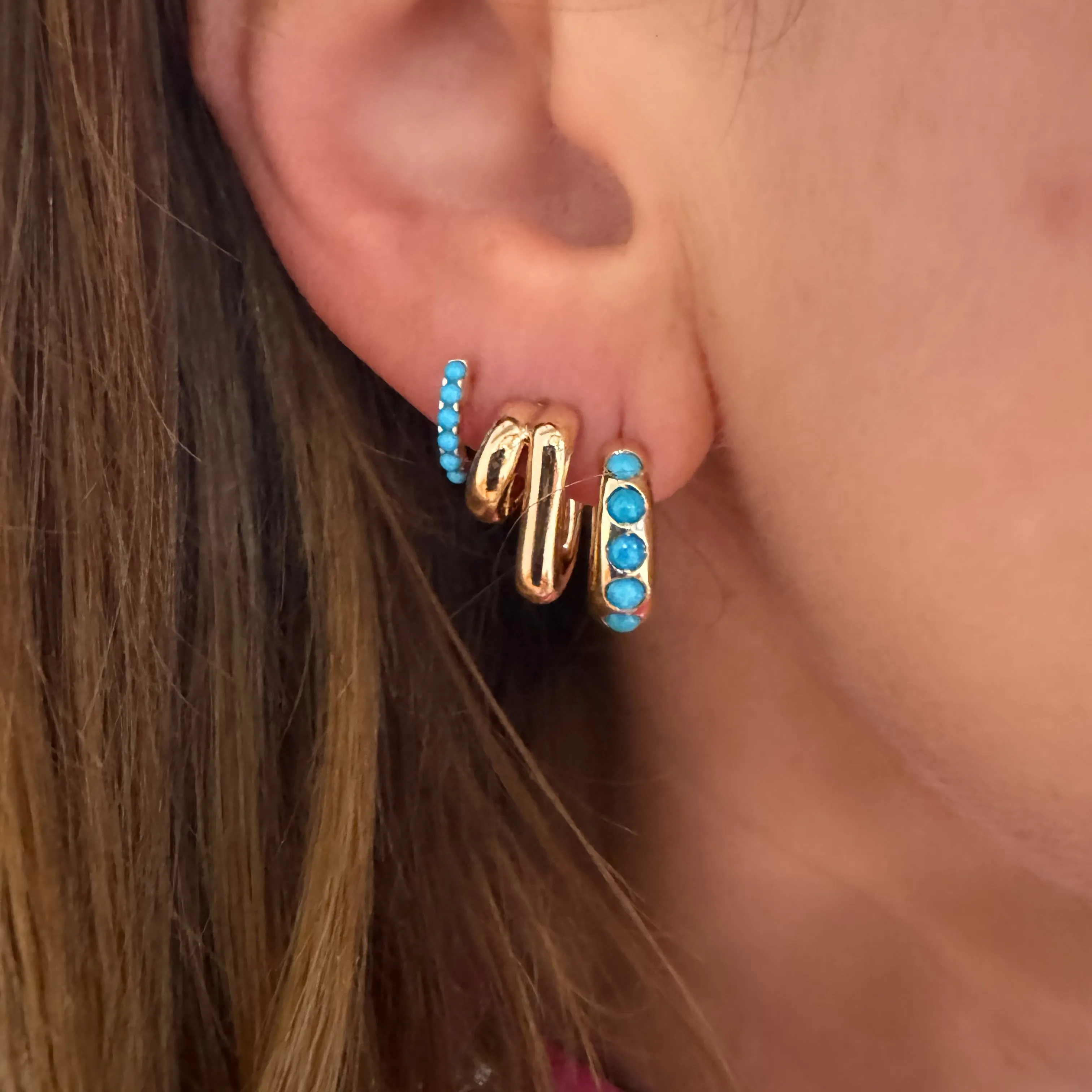 Double Jumbo Helium Huggie Hoop Earrings