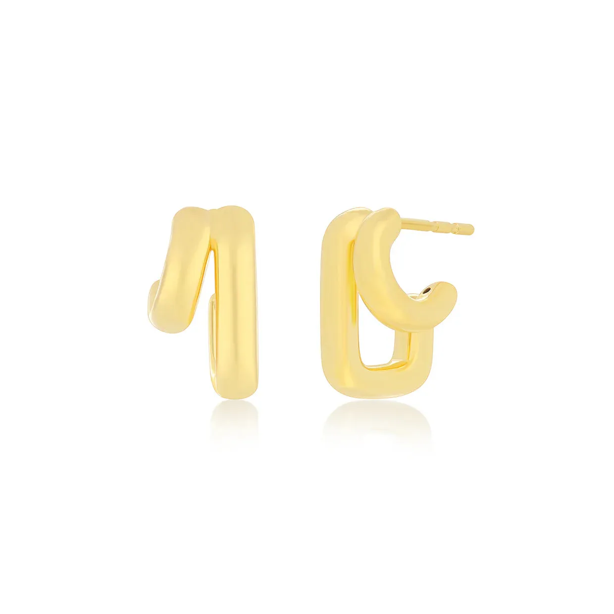 Double Jumbo Helium Huggie Hoop Earrings