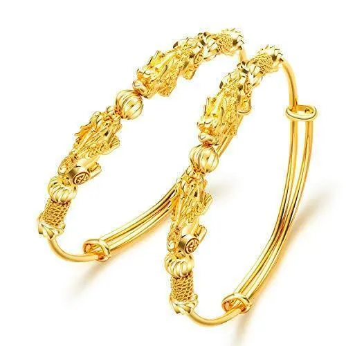 Double Pixiu Gold Wealth Bangle