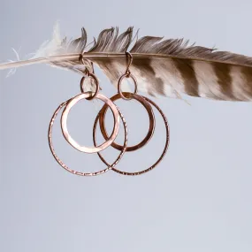 E107 - Triple Hoop Earring Hung from Center