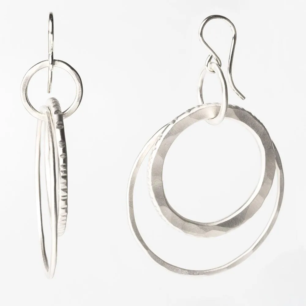 E107 - Triple Hoop Earring Hung from Center