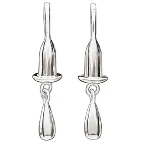 Earring Accents - Silver Teardrop - 1320-0005