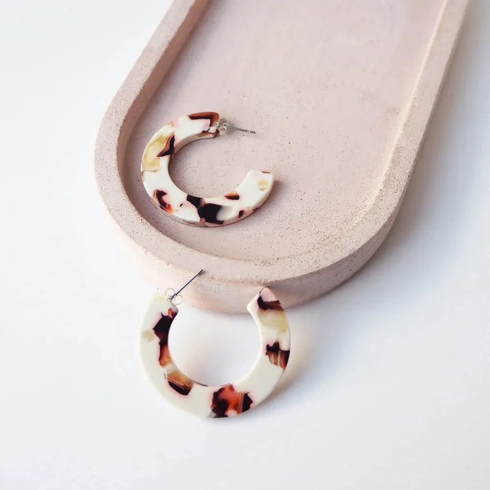 Earrings - Cocoa Midi Hoops