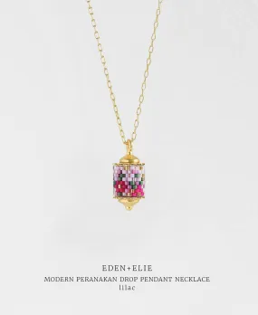 EDEN   ELIE Modern Peranakan drop pendant necklace - lilac