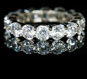 Elana Clear Diamond Eternity Stackable Ring | 6ct | Sterling Silver