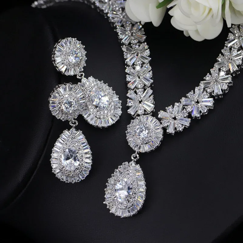 Exquisite Four Piece Classic Wedding Jewelry Set for Brides