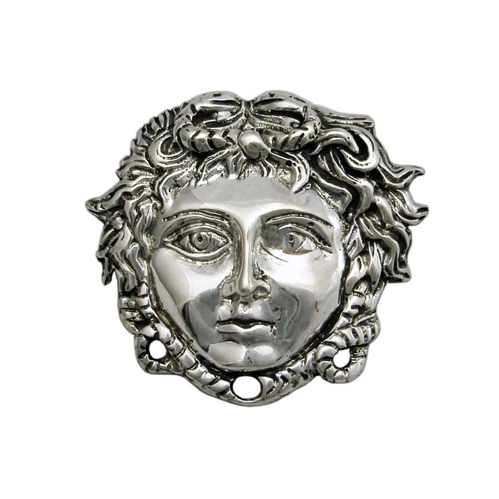 Face Mask of Medusa Brooch in Sterling Silver (K-85)