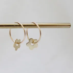 Flower Hoop Earrings | Brass & Gold Plate | by Jules & Clem