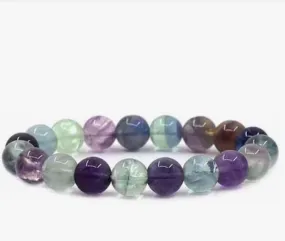 Fluorite stone, stretch cording, yoga, bracelet, jewelry.