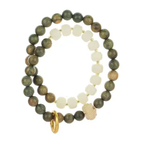 Fortune's Favor Sterling Silver Bracelet with Jade and Sandalwood Beads