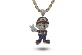 Full Blown Mario Bros Gold Pendant