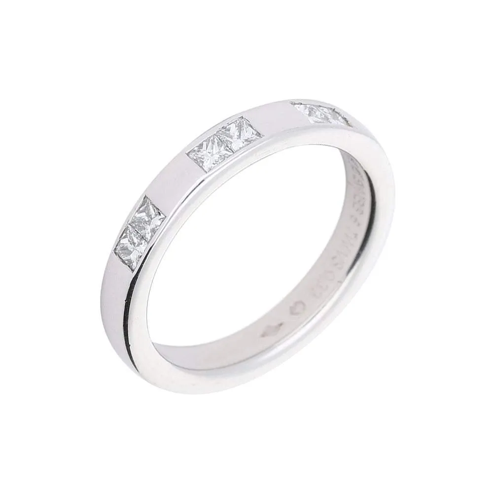 Furrer Jacot Platinum 6 princess TWVS 0.33ct diamond ring.