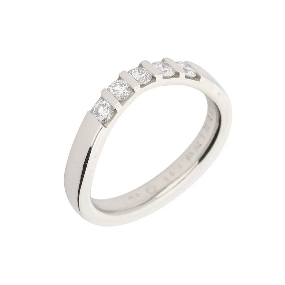 Furrer Jacot Platinum shaped 5 bar set TWVS 0.30ct diamond eternity ring.