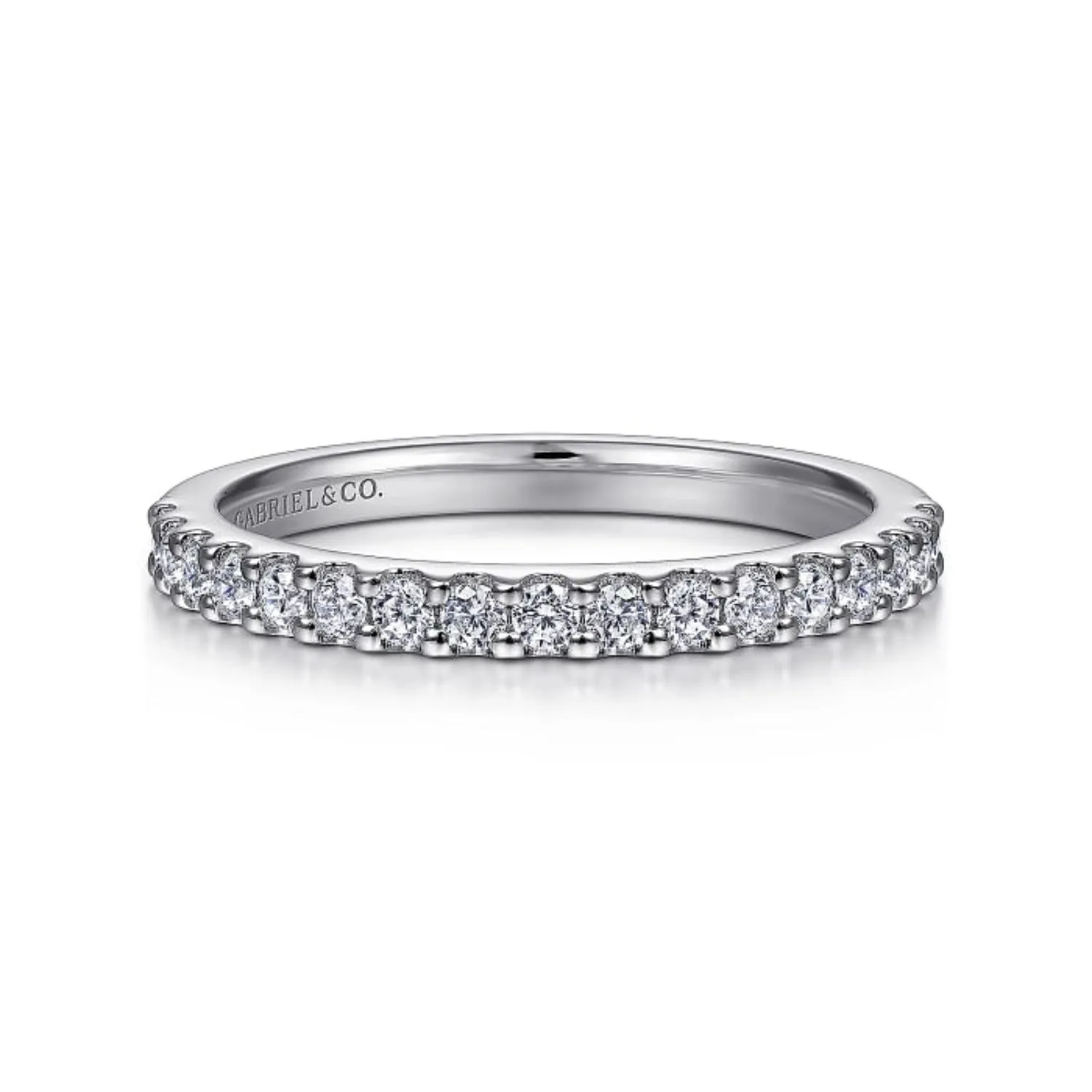 Gabriel & Co. "Martine" Round Cut Diamond Shared Prong Wedding Band