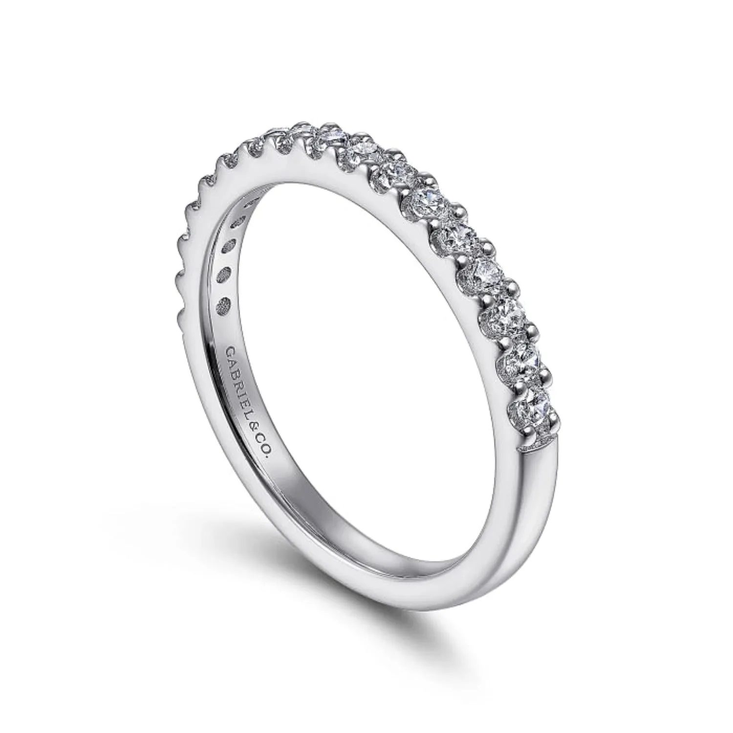 Gabriel & Co. "Martine" Round Cut Diamond Shared Prong Wedding Band