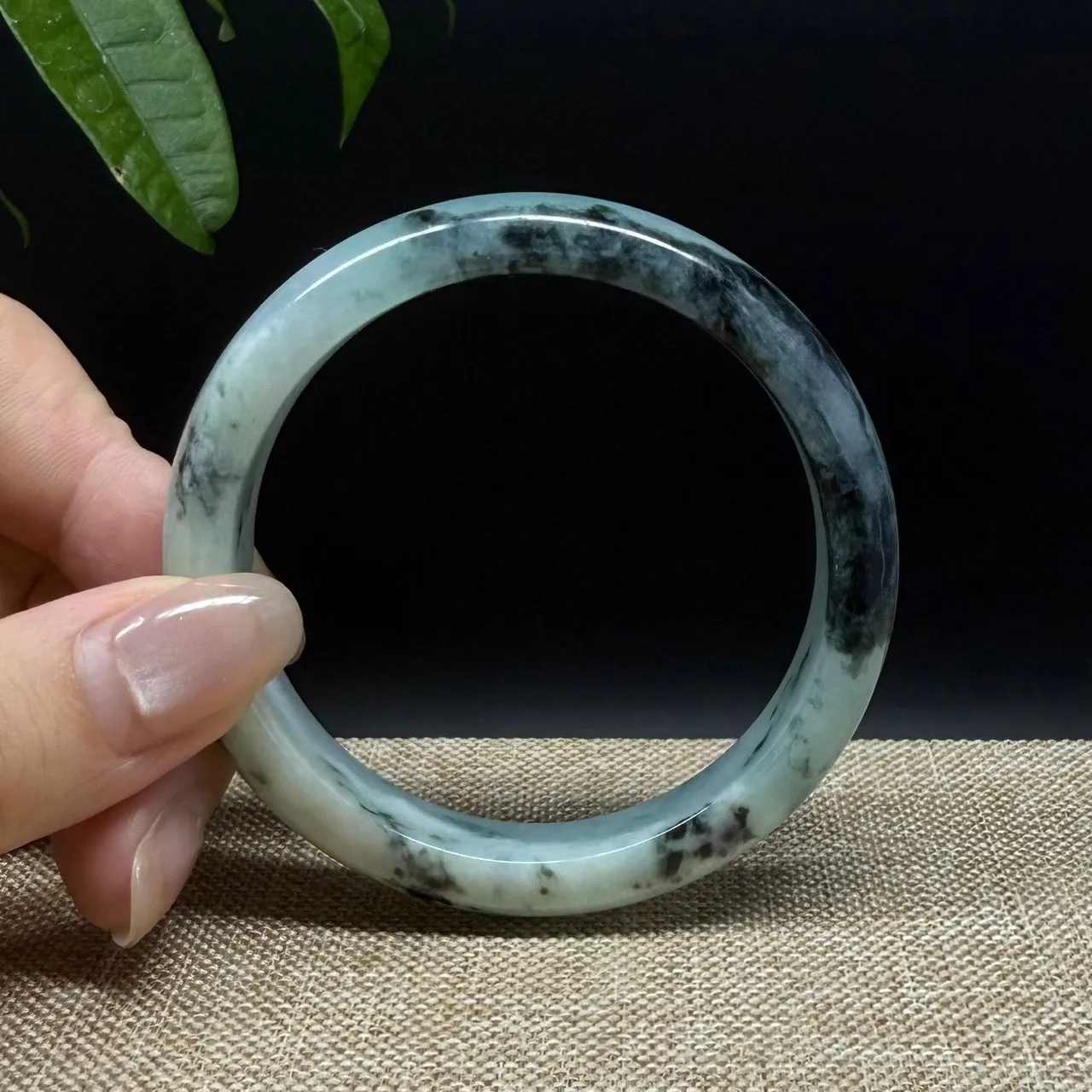 Genuine Burmese Blue Green Jade Jadeite Bangle Bracelet ( 55mm )