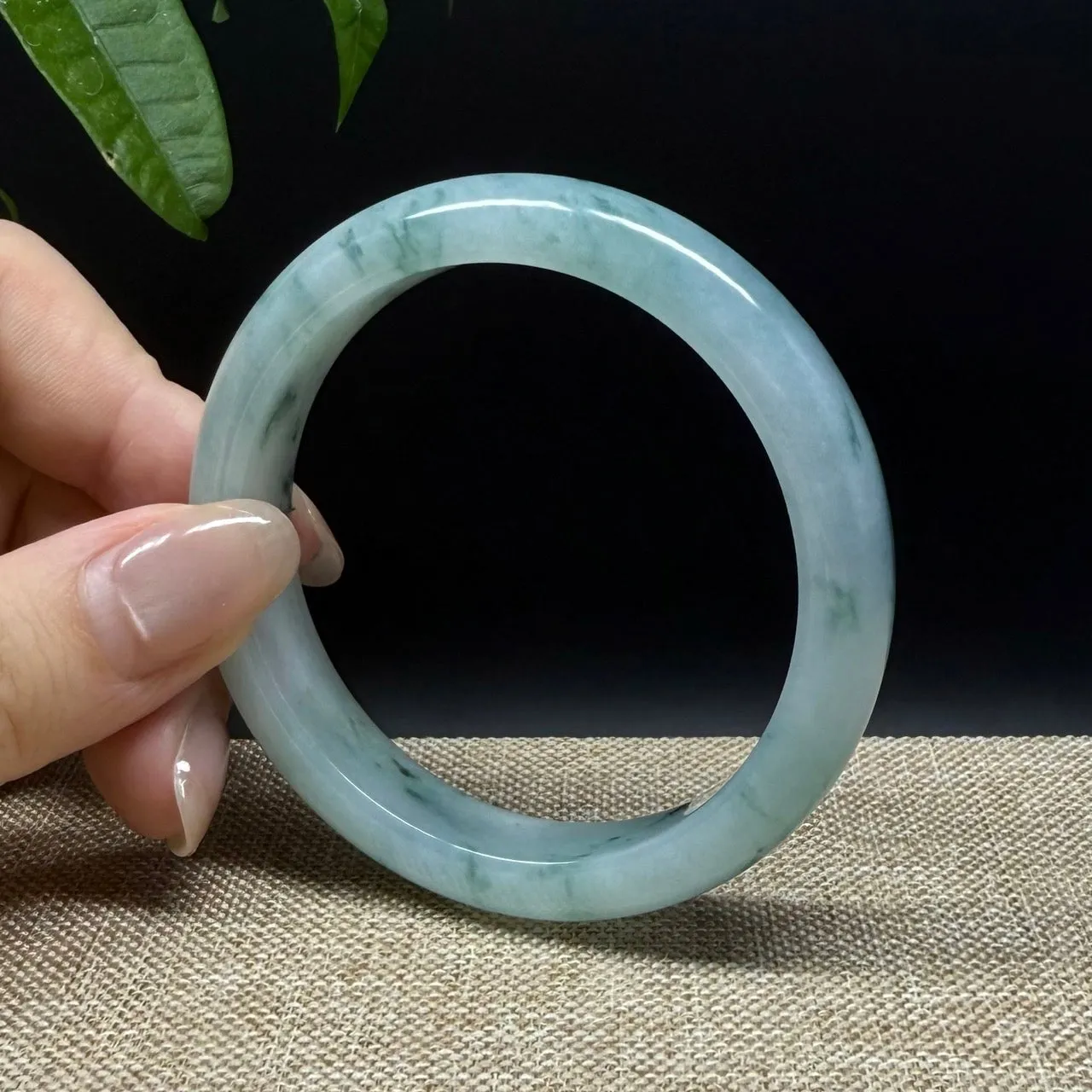 Genuine Burmese Blue Green Jade Jadeite Bangle Bracelet ( 55mm )