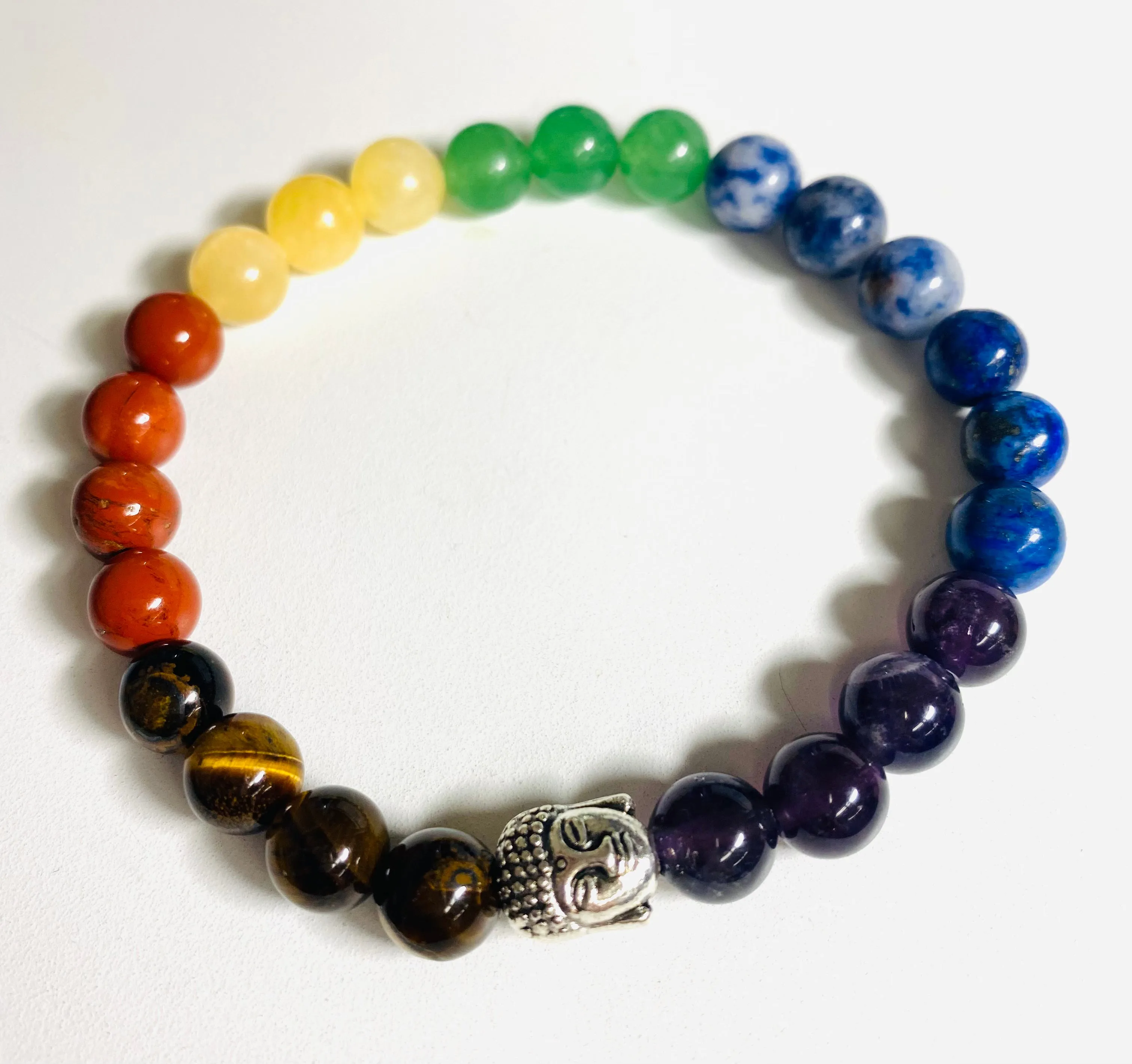 Genuine Gemstone Chakra Stretch Bracelets, Chakra Stretch Bracelets