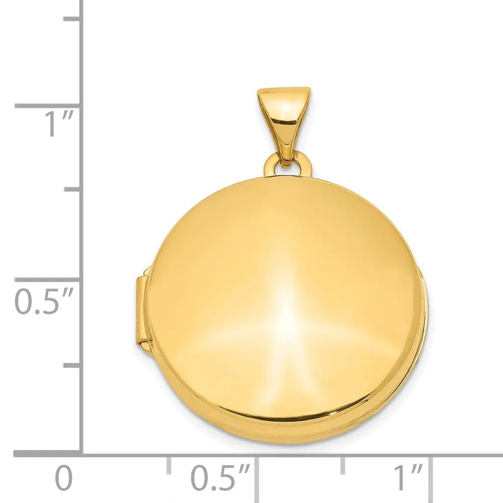 Gold 20mm Round Plain Domed Locket Pendant - Model XL562