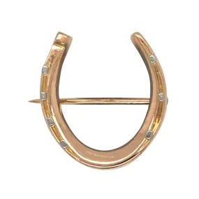 Gold Horse Shoe Brooch