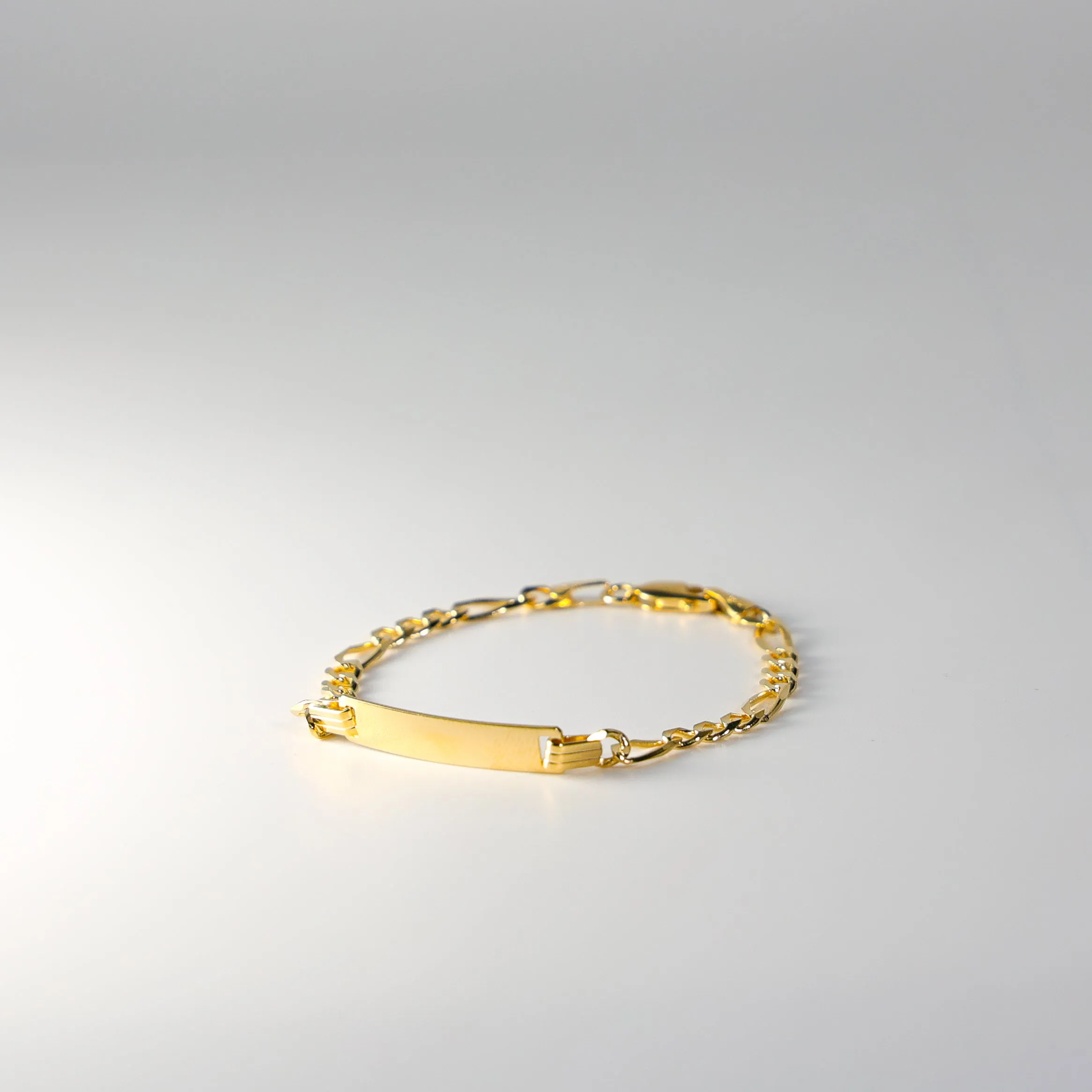 Gold ID Bracelet Figaro Link 4MM Model-AB0101