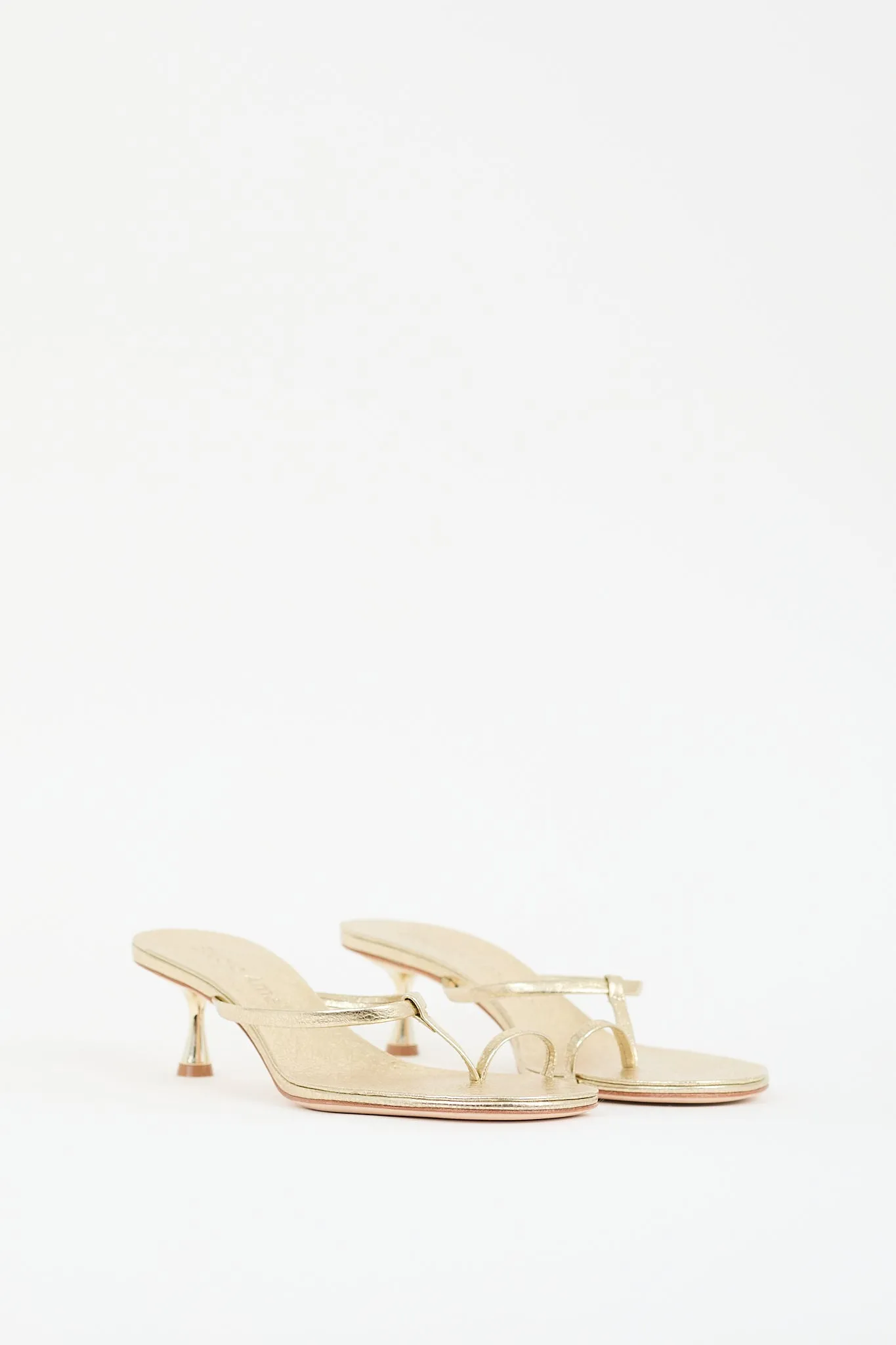 Gold Leather Edith Sandal