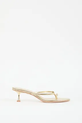 Gold Leather Edith Sandal