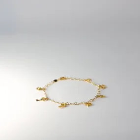 Gold Nature Hanging Charms Bracelet Model-AB0770