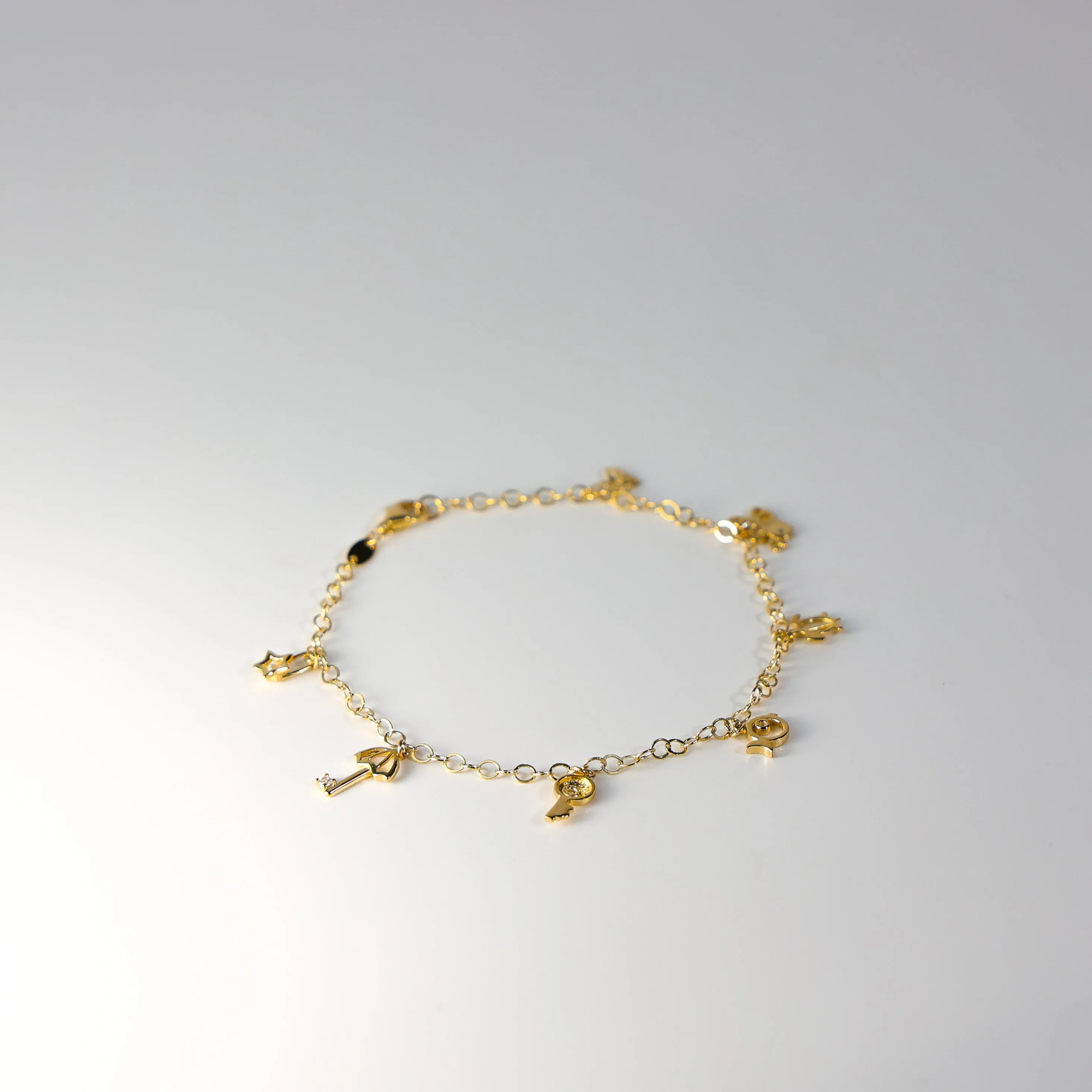 Gold Nature Hanging Charms Bracelet Model-AB0770