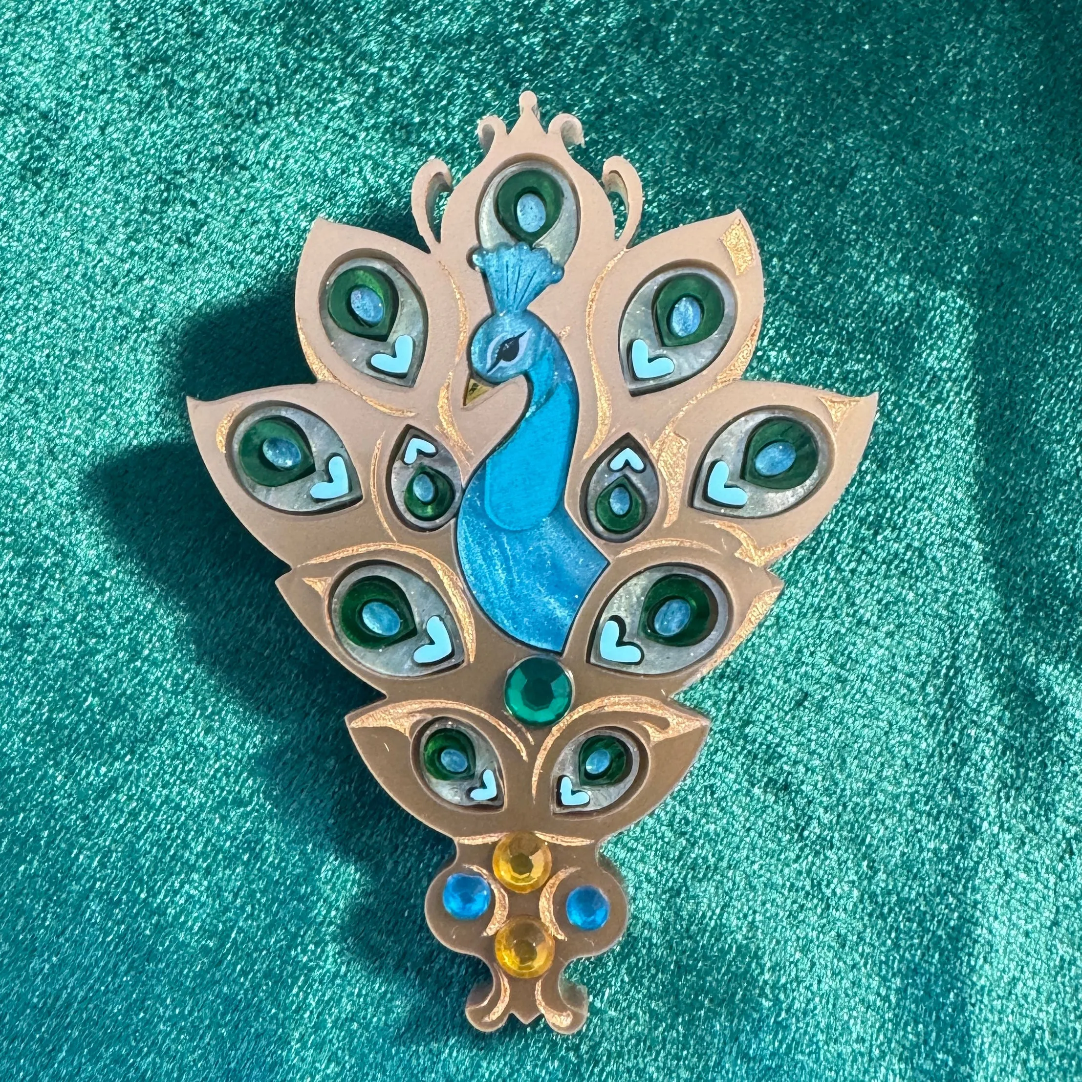 Gold Peacock 🦚- brooch - set of 2