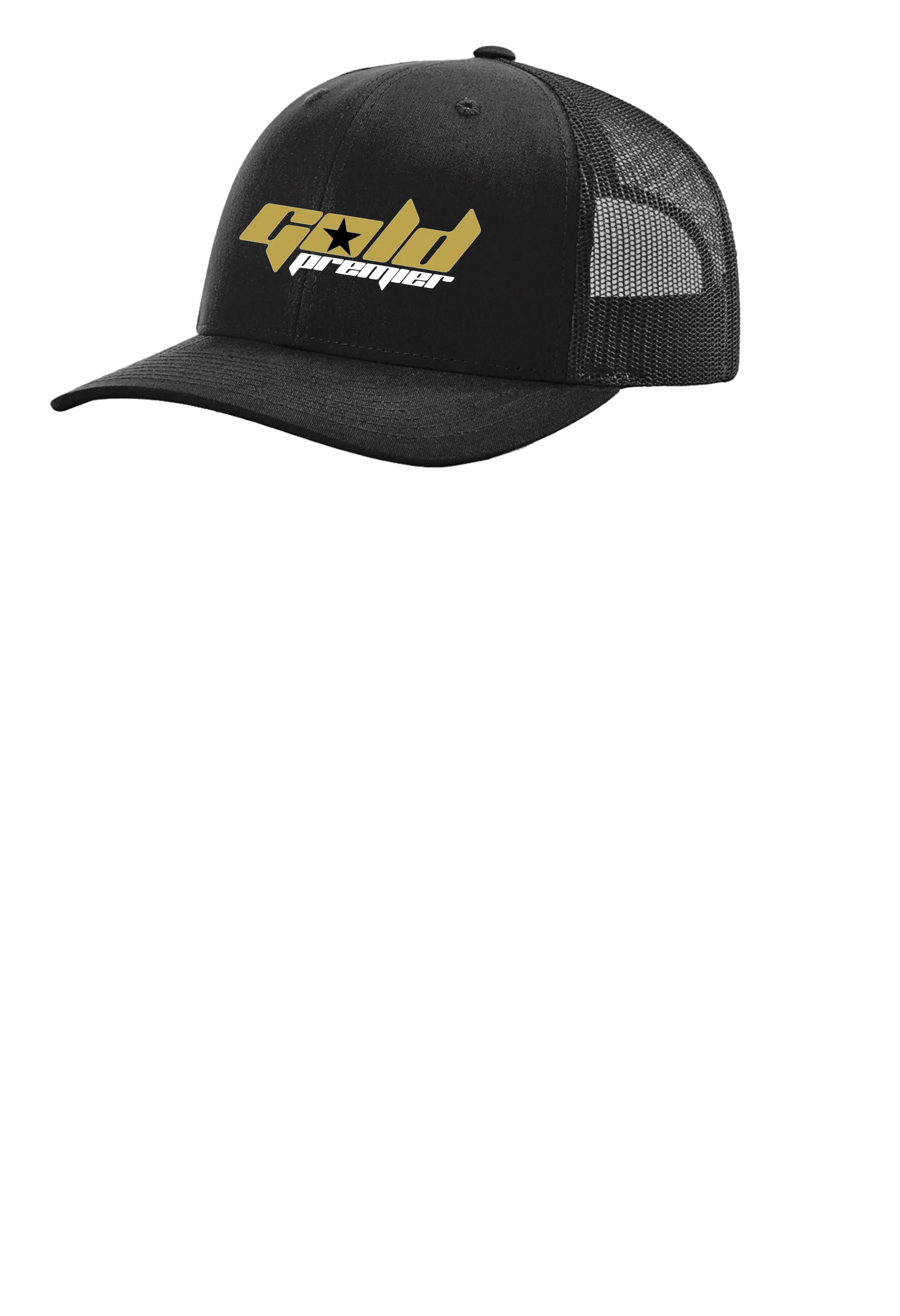 GOLD PREMIER MENS FITTED EMBROIDERED HAT