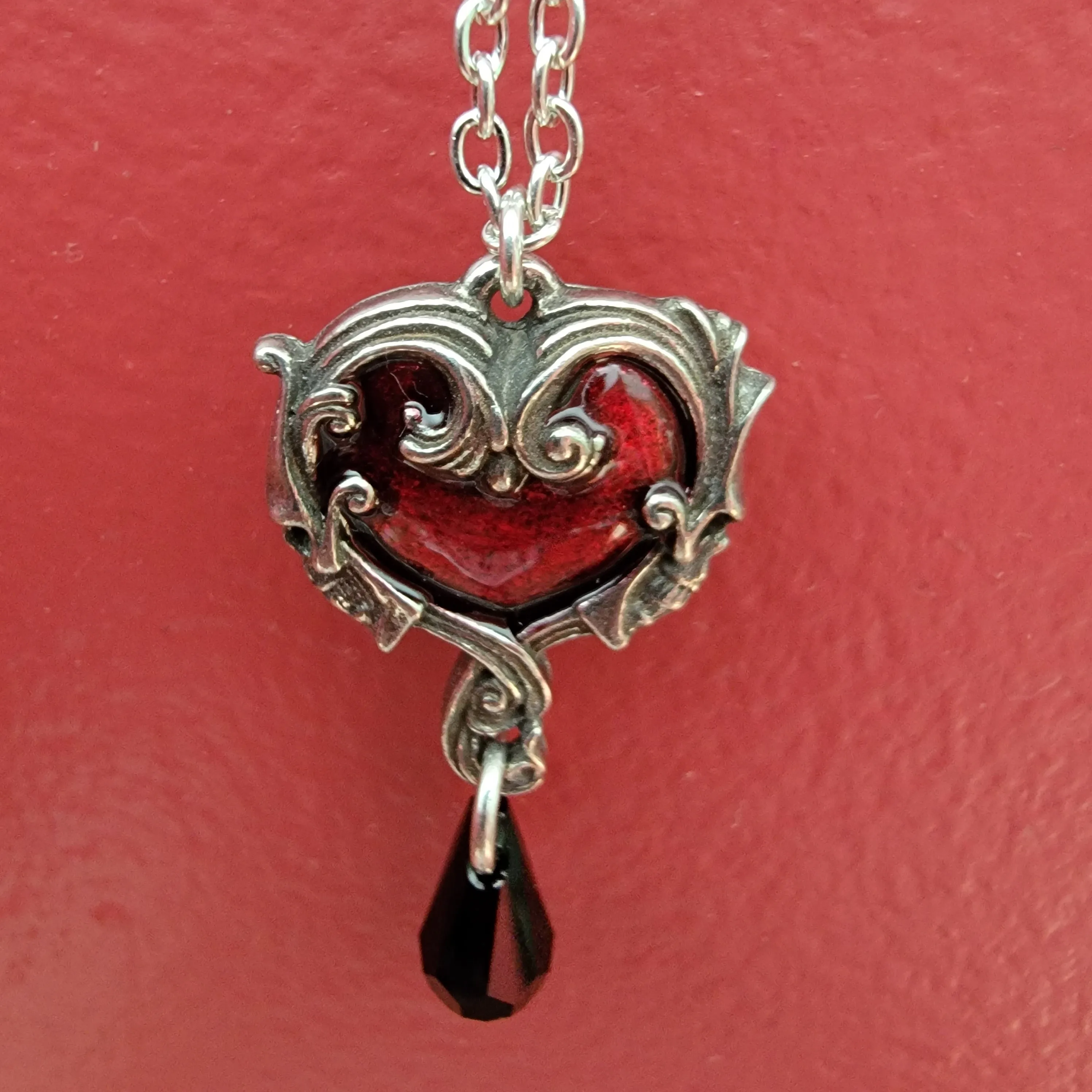 Gothic Pewter Heart Necklace