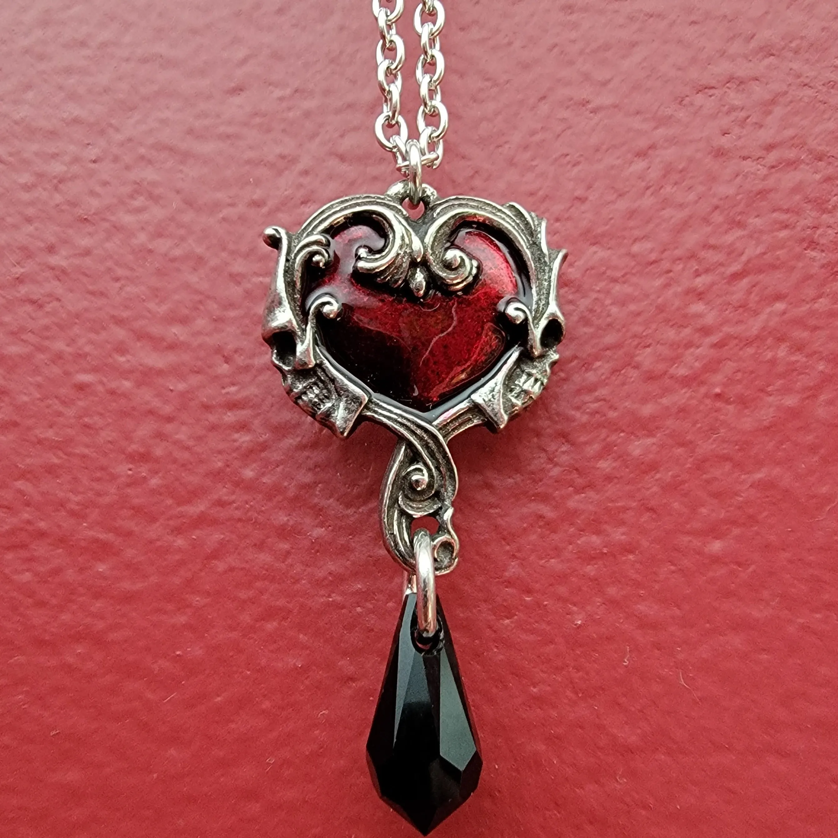 Gothic Pewter Heart Necklace