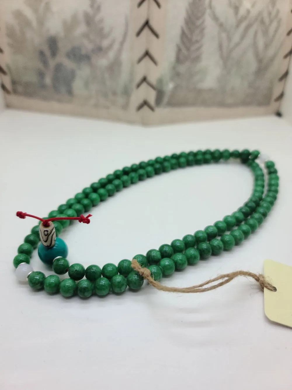 Green Jade Mala Bead