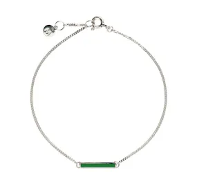 Green Little Bar of Strength - Wrist (Sterling Silver)