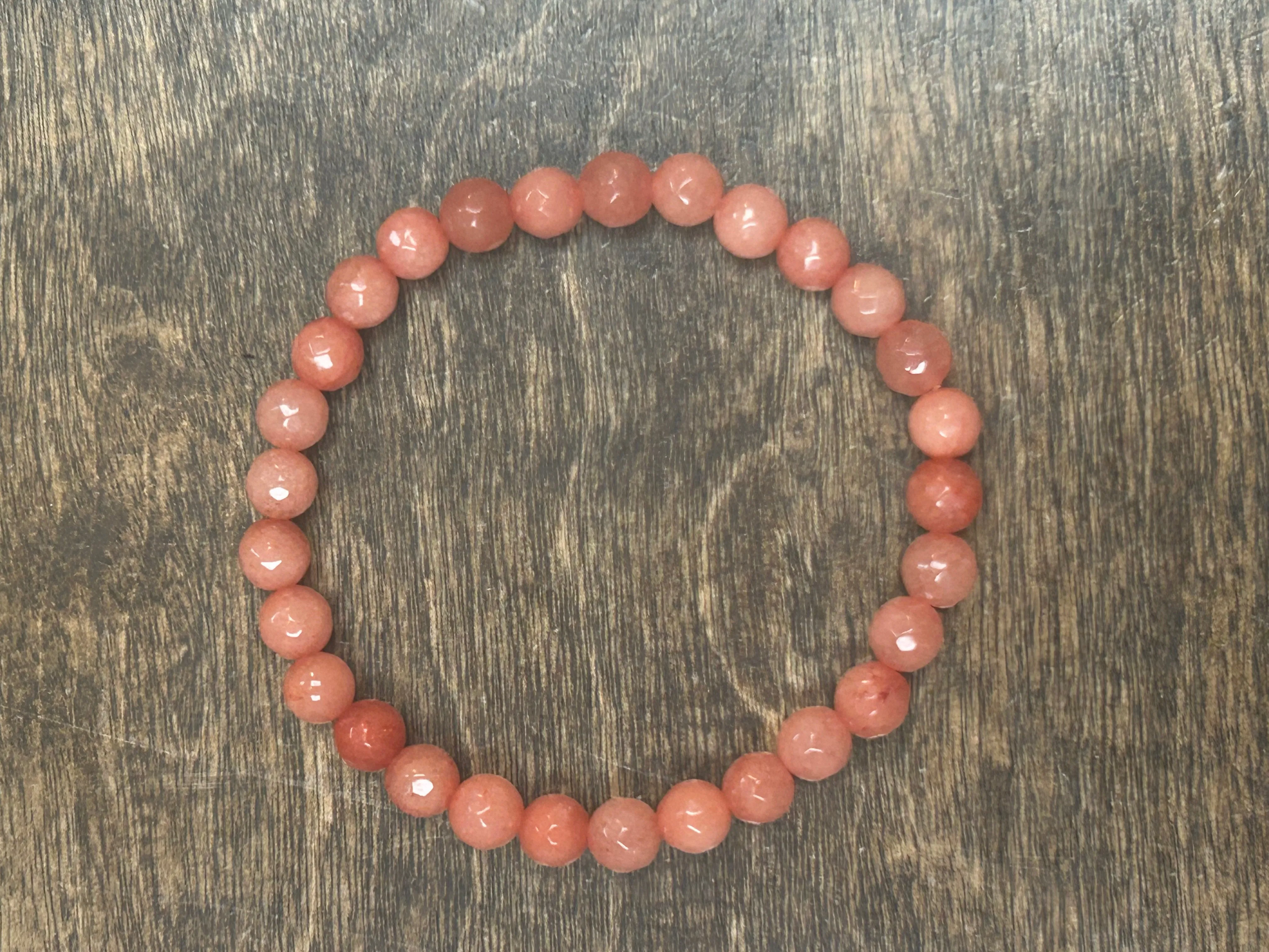 Guava Jade Faceted 6mm Bracelet