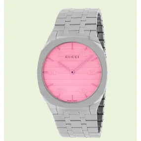 Gucci 25H Stainless Steel Pink 38mm Quartz