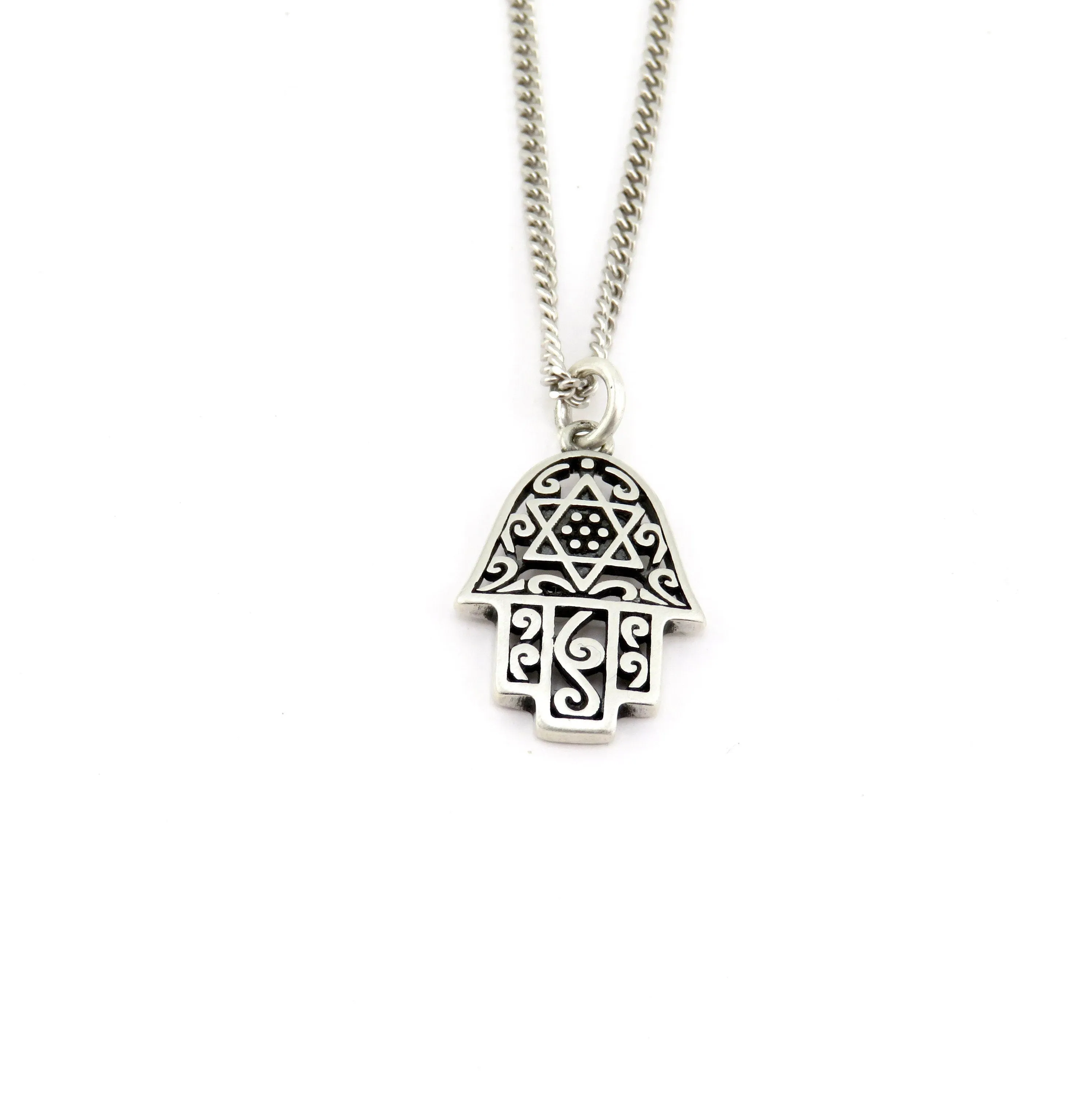 Hamsa Star of David Necklace