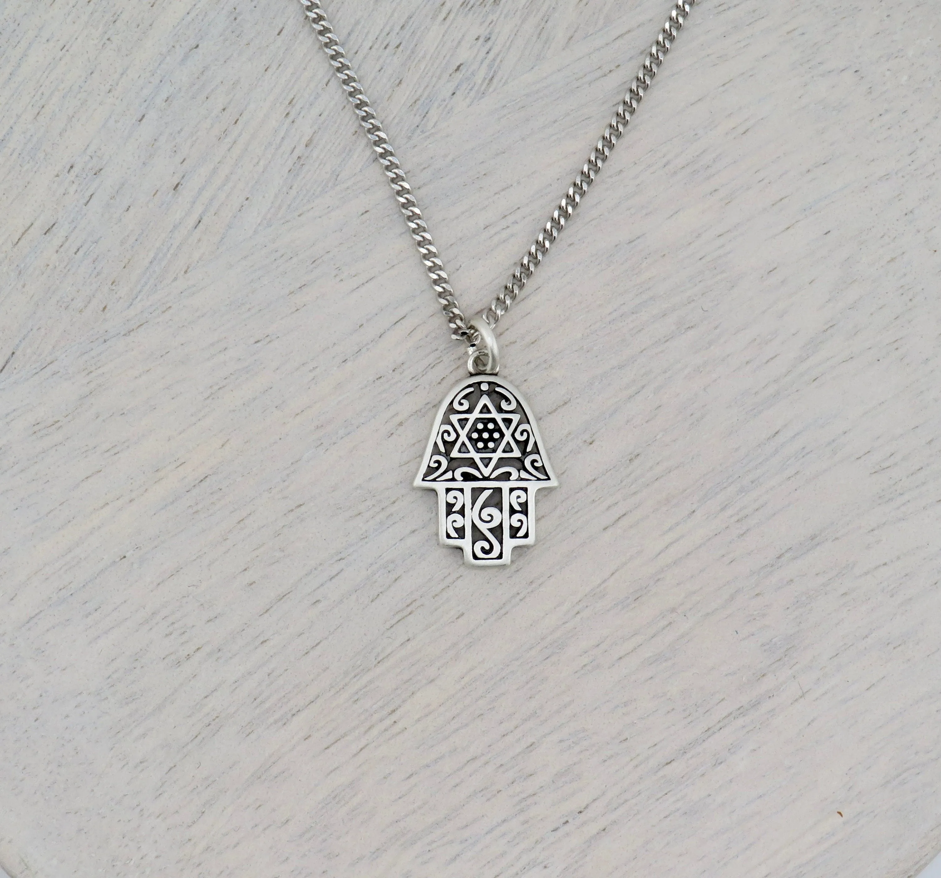 Hamsa Star of David Necklace