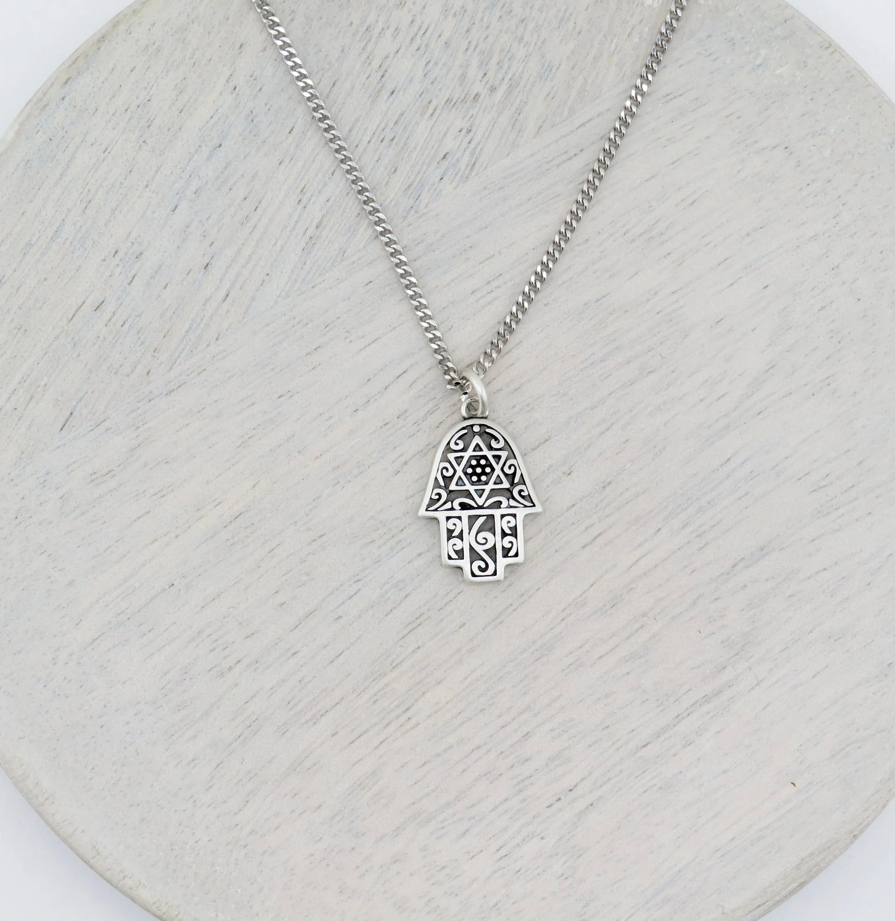 Hamsa Star of David Necklace