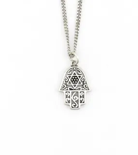 Hamsa Star of David Necklace