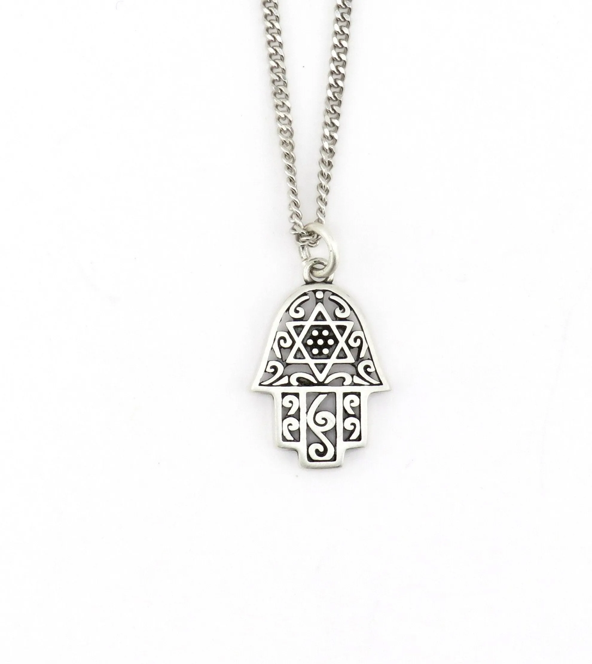 Hamsa Star of David Necklace