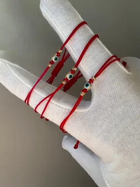 Hand Crafted Evil Eye Red Bracelet