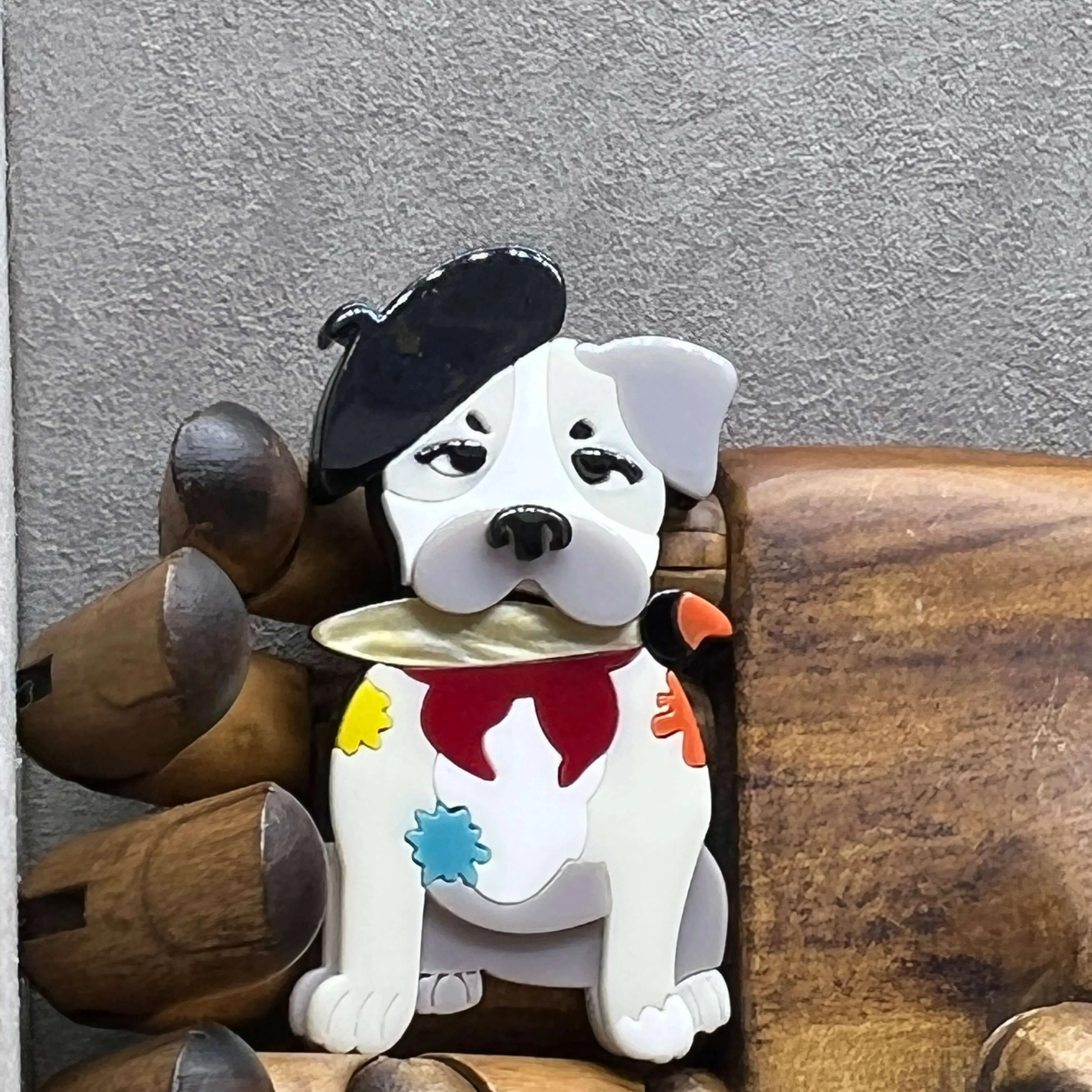 Handmade Acrylic Art Brooch - The Artful Puppy